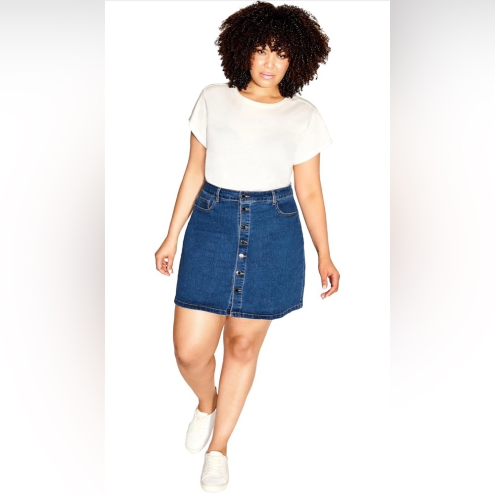 City Chic Indigo Denim Skirt